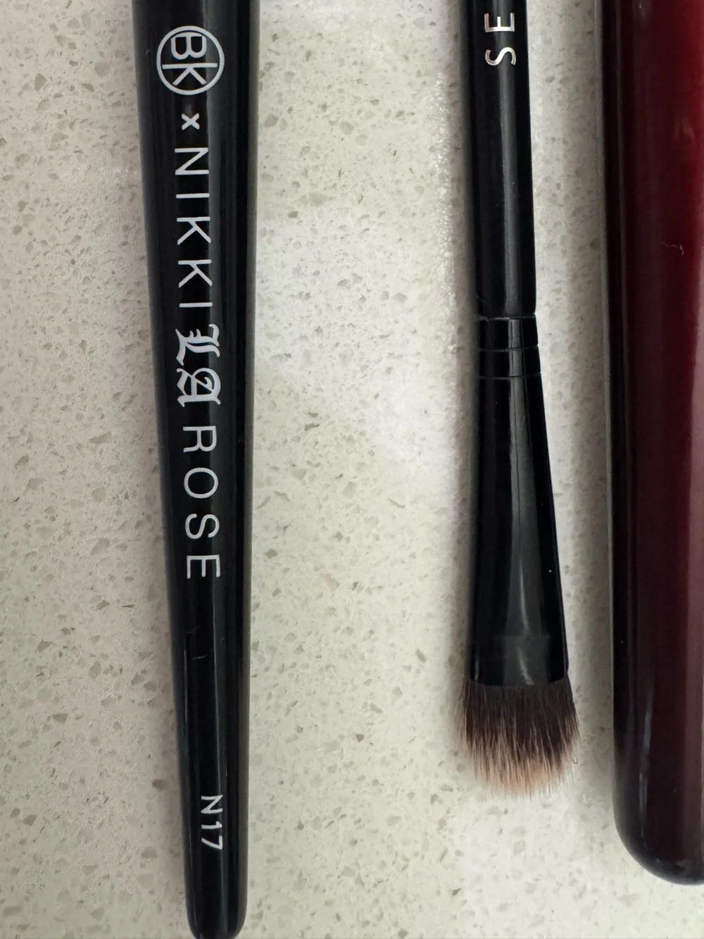 BK BEAUTY NIKKI LA ROSE and Sephora Brush Set - Burgundy & Black Handles